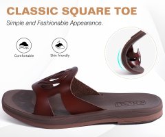 Nikcorp Ženske sandale ravne elegantne, mekane i udobne za ljeto, s protukliznim gumenim potplatom, smeđe, veličina 40 EU