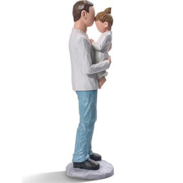 Nikcorp Figurica otac i kći, poklon za tatu od kćeri, ručno oslikana skulptura od smole, dekoracija za dom, ured, 20 cm