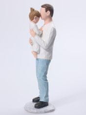 Nikcorp Figurica otac i kći, poklon za tatu od kćeri, ručno oslikana skulptura od smole, dekoracija za dom, ured, 20 cm