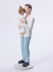 Nikcorp Figurica otac i kći, poklon za tatu od kćeri, ručno oslikana skulptura od smole, dekoracija za dom, ured, 20 cm