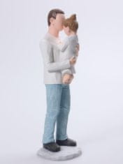 Nikcorp Figurica otac i kći, poklon za tatu od kćeri, ručno oslikana skulptura od smole, dekoracija za dom, ured, 20 cm
