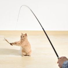 Nikcorp Štap za mačke teleskopski za igru, podesiva dužina 53-180 cm, interaktivna igračka s izmjenjivom glavom i perjem