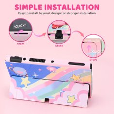 Nikcorp Torbica za Nintendo Switch / OLED, Kirby set dodataka, zaštitna futrola s folijom 9H, vodootporna, roza