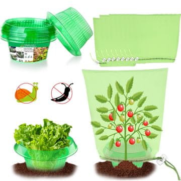 Nikcorp Zaštita od puževa 12 kom, barijera za biljke, ekološka mehanička zaštita za vrt i povrće, s 12 vrećica, PET, 24x12 cm