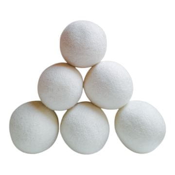 Nikcorp Vunene loptice za mačke 6 kom, tiha igračka za lov i igru, ekološke i sigurne, prirodni filc, bijele, 3,8 cm