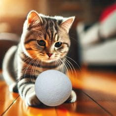 Nikcorp Vunene loptice za mačke 6 kom, tiha igračka za lov i igru, ekološke i sigurne, prirodni filc, bijele, 3,8 cm