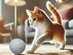 Nikcorp Vunene loptice za mačke 6 kom, tiha igračka za lov i igru, ekološke i sigurne, prirodni filc, bijele, 3,8 cm