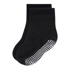 Nikcorp Protuklizne čarape za bebe, 6 pari, pamučne za sigurno puzanje i prve korake, za dječake i djevojčice, crne, 1-6 mjeseci