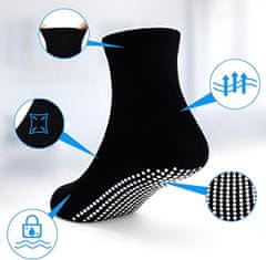 Nikcorp Protuklizne čarape za bebe, 6 pari, pamučne za sigurno puzanje i prve korake, za dječake i djevojčice, crne, 1-6 mjeseci