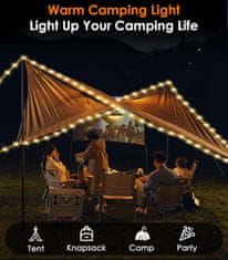 Nikcorp 4u1 LED lampa za kampiranje s powerbankom, 10m svjetleća girlanda na uvlačenje, 8 načina, magnet, vodootporna