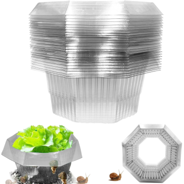 Nikcorp Ovratnik protiv puževa 30 kom, ekološka zaštita za vrtne biljke i povrće, višekratni plastični prstenovi, prozirni 24x12 cm