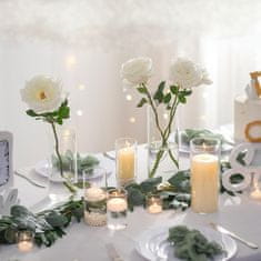 Nikcorp Staklene vaze za cvijeće i svijeće, set 3 kom, cilindrične, otporne na toplinu, za dekoracije, prozirne, 10/15/20 cm