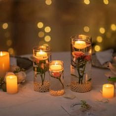 Nikcorp Staklene vaze za cvijeće i svijeće, set 3 kom, cilindrične, otporne na toplinu, za dekoracije, prozirne, 10/15/20 cm