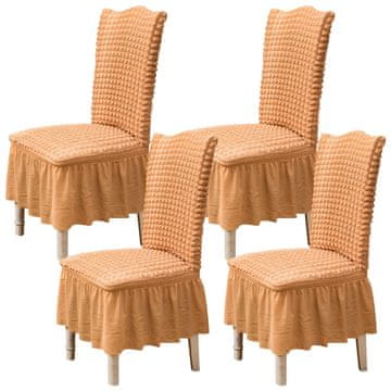 Nikcorp Elastične presvlake za stolice, set 4 kom, rastezljive navlake za blagovaonske i kuhinjske stolice, perive, narančaste