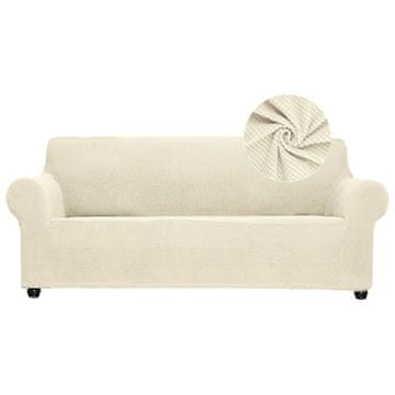 Nikcorp Elastična žakard presvlaka za trosjed, zaštitna navlaka za kauč, periva, protuklizna, do 223 cm, bijela