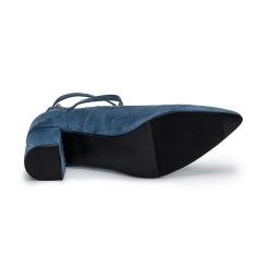 Nikcorp Ženske cipele salonke s remenom na petu za elegantan izgled i udobnost, sjajne, za vjenčanje i ured, plave, veličina 37 EU