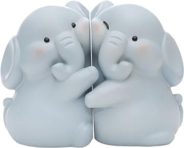 Nikcorp Podupirači za knjige u obliku slona, set 2 kom, ukrasna figurica za policu, stol ili ured, sivi, 17x10x13 cm
