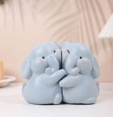 Nikcorp Podupirači za knjige u obliku slona, set 2 kom, ukrasna figurica za policu, stol ili ured, sivi, 17x10x13 cm