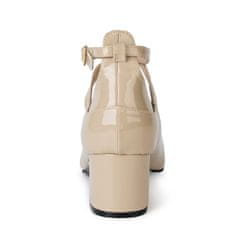 Nikcorp Ženske cipele salonke s remenom za elegantan izgled, stabilna peta za udobnost, idealne za vjenčanje i ured, bež, veličina 39 EU