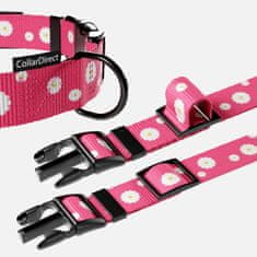 Nikcorp Ogrlica za pse, najlonska, podesiva, s brzom kopčom, za svakodnevne šetnje i aktivnosti, opseg vrata 30-40 cm, roza