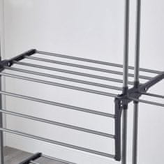 Nikcorp Stalak za sušenje rublja vertikalni sklopivi, 3 razine, mobilni na kotačima, za unutarnju i vanjsku upotrebu, sivi