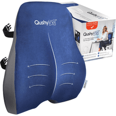 Nikcorp Ortopedski lumbalni jastuk od memorijske pjene za potporu kralježnice, ergonomski za uredsku stolicu i auto, plavi 46x42x12 cm