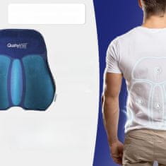 Nikcorp Ortopedski lumbalni jastuk od memorijske pjene za potporu kralježnice, ergonomski za uredsku stolicu i auto, plavi 46x42x12 cm