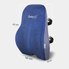 Nikcorp Ortopedski lumbalni jastuk od memorijske pjene za potporu kralježnice, ergonomski za uredsku stolicu i auto, plavi 46x42x12 cm