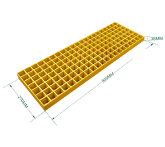 Nikcorp Industrijska gazišta za stepenice od stakloplastike, protuklizna rešetka za platforme, otporna na koroziju, žuta 80x27x3 cm