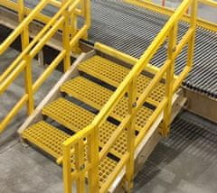 Nikcorp Industrijska gazišta za stepenice od stakloplastike, protuklizna rešetka za platforme, otporna na koroziju, žuta 80x27x3 cm