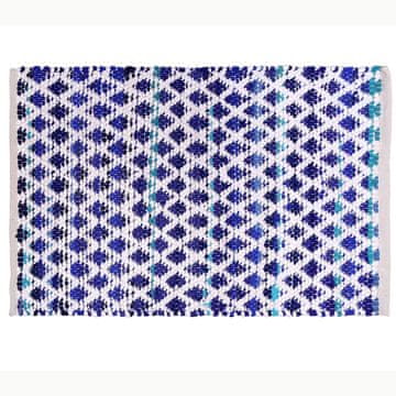 Nikcorp Tepih od prirodne jute, ručno tkani, za dnevni boravak i spavaću sobu, mekan i izdržljiv, bijelo-plavi, 240x74 cm