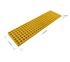 Nikcorp Industrijska gazišta za stepenice, protuklizna rešetkasta stepenica od stakloplastike za vanjsku upotrebu, žuta 100x27x3 cm