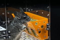 Nikcorp Hranilica za sijeno za glodavce, zečeve i zamorce, zidna montaža za kavez, higijenska i laka za čišćenje, žuta 24x13x13,5 cm