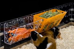 Nikcorp Hranilica za sijeno za glodavce, zečeve i zamorce, zidna montaža za kavez, higijenska i laka za čišćenje, žuta 24x13x13,5 cm