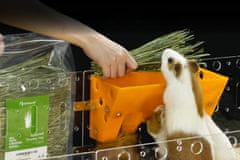 Nikcorp Hranilica za sijeno za glodavce, zečeve i zamorce, zidna montaža za kavez, higijenska i laka za čišćenje, žuta 24x13x13,5 cm