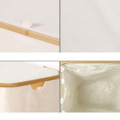 Nikcorp Košara za rublje sklopiva s poklopcem, 100L, odvojiva torba, Oxford tkanina, za kupaonicu i spavaću sobu, bež boja