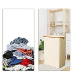 Nikcorp Košara za rublje sklopiva s poklopcem, 100L, odvojiva torba, Oxford tkanina, za kupaonicu i spavaću sobu, bež boja