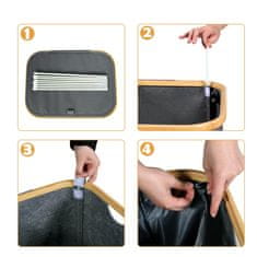 Nikcorp Košara za rublje sklopiva s poklopcem, 100L, odvojiva torba, Oxford tkanina, za kupaonicu i spavaću sobu, bež boja