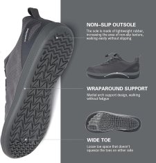 Nikcorp Ženske bose cipele za prirodno hodanje, prozračne i lagane tenisice za trčanje i svaki dan, fleksibilne, sive, vel. 42 EU