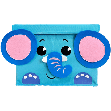 Nikcorp Kutija za igračke za dječju sobu, sklopivi organizator za odjeću i knjige s poklopcem, motiv plavi slon, 40x30x25 cm