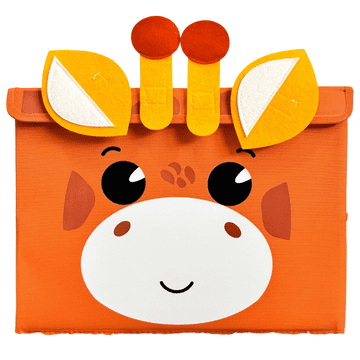 Nikcorp Kutija za igračke i odjeću, sklopivi organizator za dječju sobu s poklopcem i ručkama, motiv žirafe, žuta, 40x30x25 cm