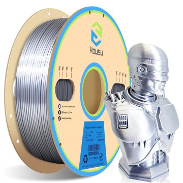 Nikcorp Filament za 3D printer PLA za precizno printanje, svilenkasti metalik sjaj, biorazgradiv materijal, srebrna boja, 1,75 mm, 1 kg