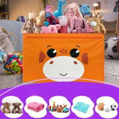 Nikcorp Kutija za igračke i odjeću, sklopivi organizator za dječju sobu s poklopcem i ručkama, motiv žirafe, žuta, 40x30x25 cm