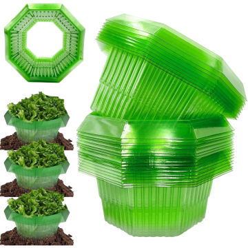 Nikcorp Zaštitni prstenovi protiv puževa, set 10 kom, ekološka zaštita za vrt, povrće i cvijeće, višekratni, zeleni, 24x12 cm