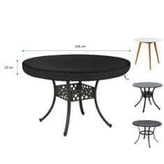 Nikcorp Zaštitna navlaka za okrugli stol, vodootporna cerada za vrt i balkon, otporna na UV zrake i vjetar, Oxford 420D, crna, 106x10 cm