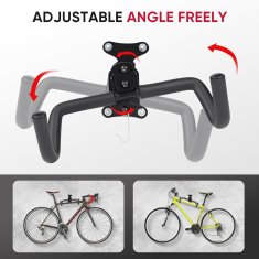 Nikcorp Zidni nosač za bicikl, podesivi kut i udaljenost, sklopivi, s držačem za kacigu, za MTB i cestovne bicikle, crni