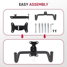 Nikcorp Zidni nosač za bicikl, podesivi kut i udaljenost, sklopivi, s držačem za kacigu, za MTB i cestovne bicikle, crni