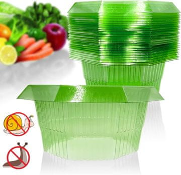 Nikcorp Ovratnici protiv puževa 20 kom, ekološka zaštita za vrt, višekratni plastični prstenovi za salatu i povrće, zeleni