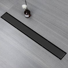 Nikcorp Tuš kanalica 120 cm s rotacijskim sifonom 360°, nehrđajući čelik, brzi protok 40 l/min, Anti-Odor sustav, crna