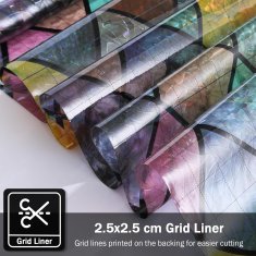 Nikcorp Folija za prozore vitraj, 3D efekt duge, statička, bez ljepila, UV zaštita, za privatnost, višekratna, 89x299 cm